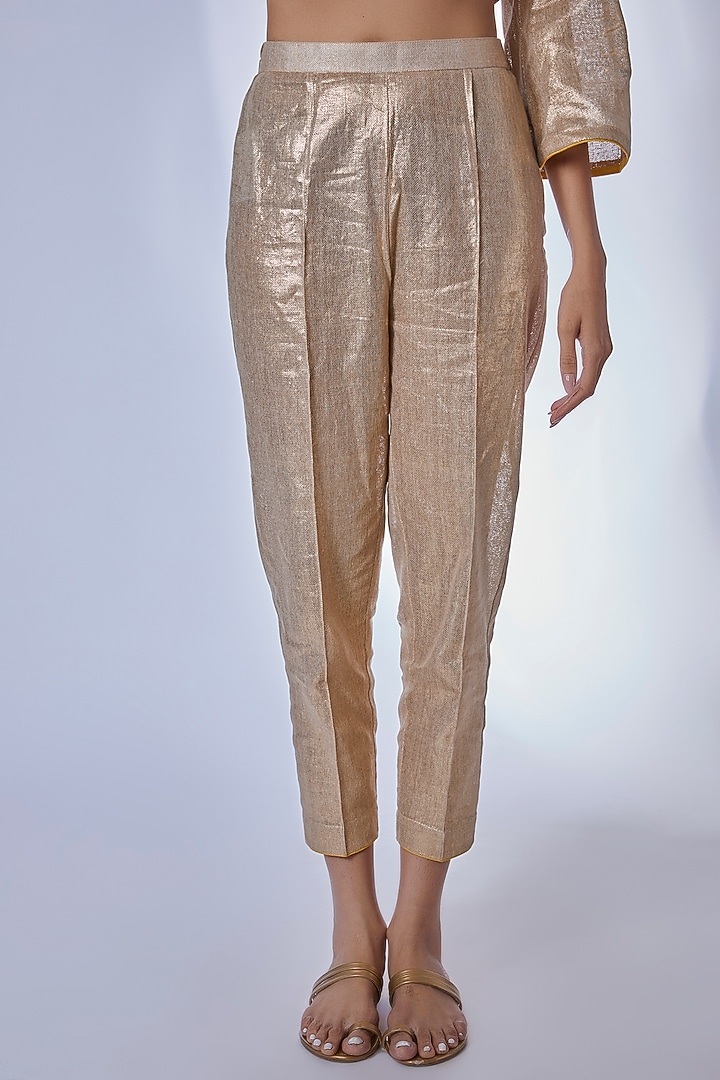 Gold Cotton Kurta Set by Kriti Bapna at Pernia's Pop Up Shop