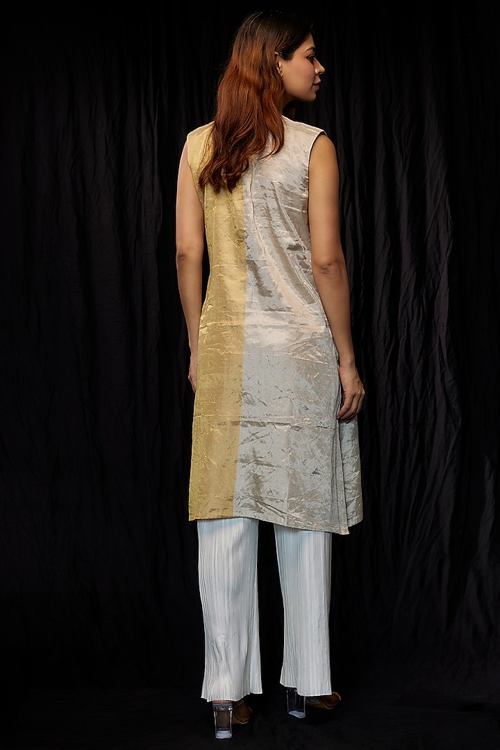 Gold & Silver Zari Kurta Set by Kriti Bapna at Pernia's Pop Up Shop