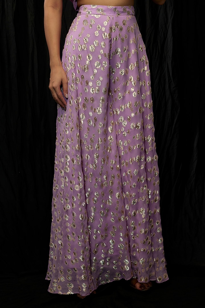 Purple Georgette Party Wear Sharara Set by Kriti Bapna at Pernia's Pop Up Shop