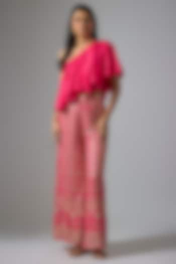 Pink Silk Sequins Embroidered Pant Set by Kriti Bapna at Pernia's Pop Up Shop