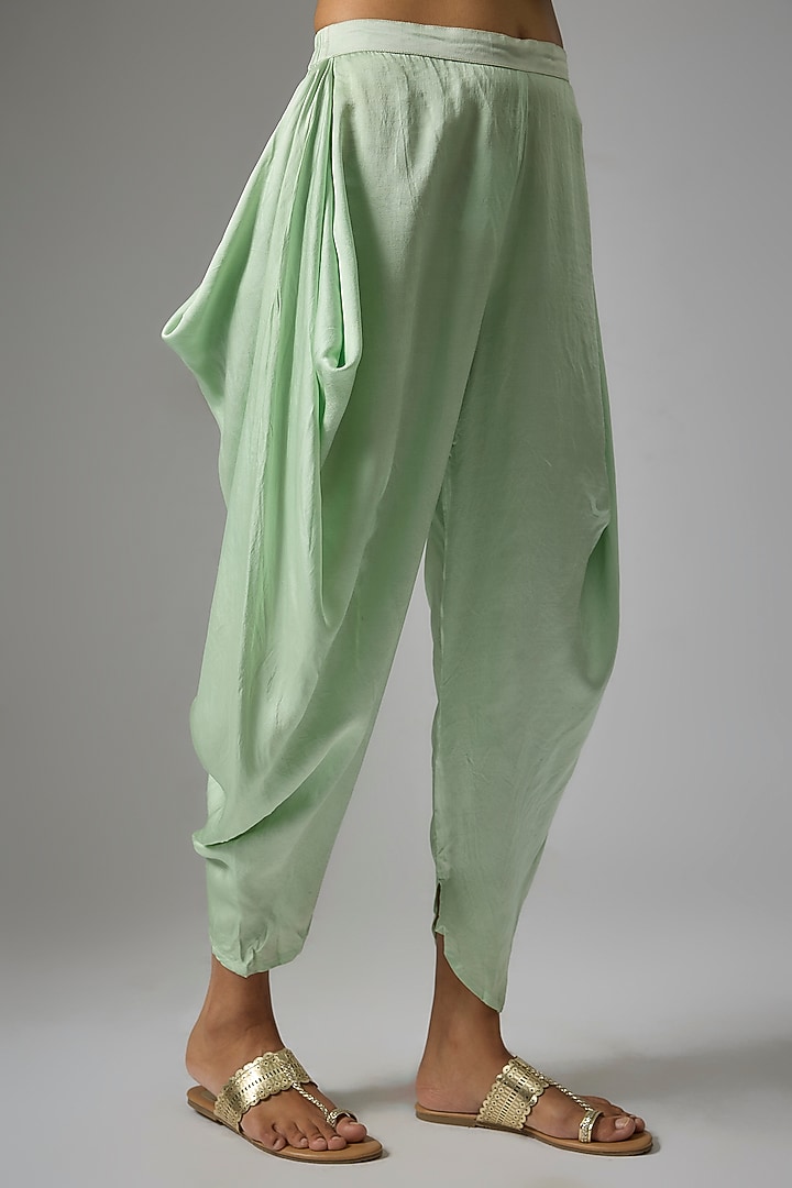 Mint Green Organza Sequins Embroidered Kurta Set by Kriti Bapna at Pernia's Pop Up Shop