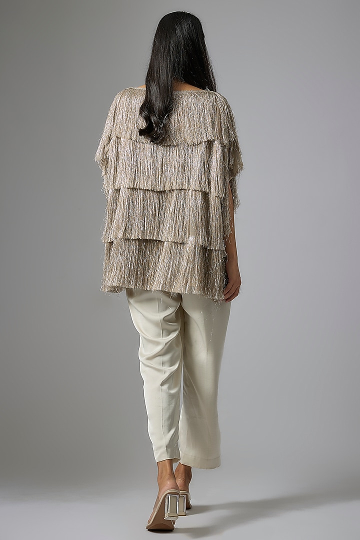 White Imported Satin Pant Set by Kriti Bapna at Pernia's Pop Up Shop