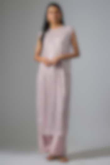 Purple Net Sequins Embroidered Kurta Set by Kriti Bapna at Pernia's Pop Up Shop