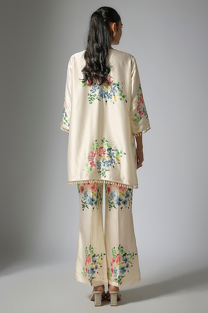 Multi-Colored Cotton Satin Floral Printed Co-Ord Set by Kriti Bapna at Pernia's Pop Up Shop