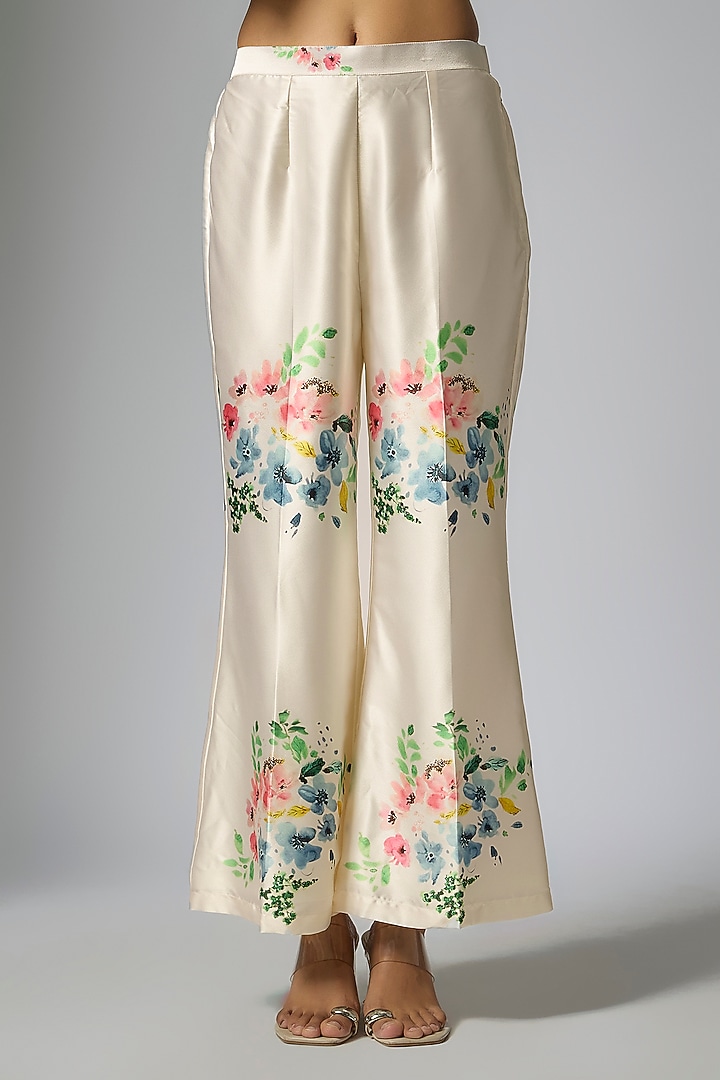 Multi-Colored Cotton Satin Floral Printed Co-Ord Set by Kriti Bapna at Pernia's Pop Up Shop