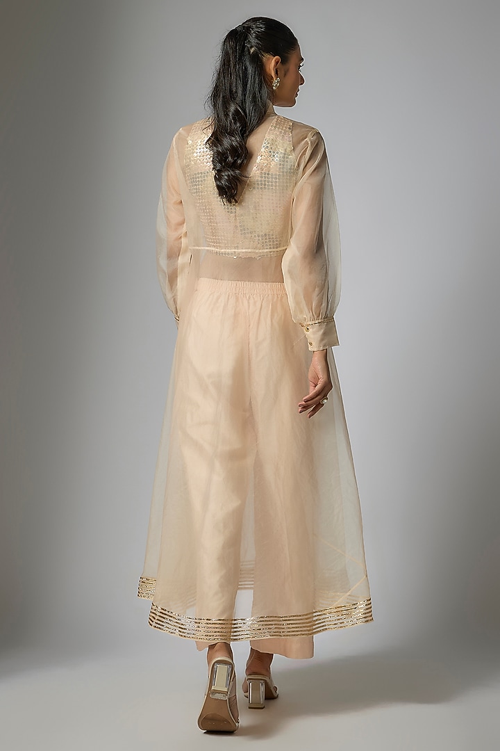 Peach Organza Party Wear Anarkali Set by Kriti Bapna at Pernia's Pop Up Shop