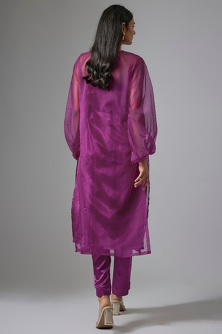 Purple Organza Kurta Set by Kriti Bapna at Pernia's Pop Up Shop