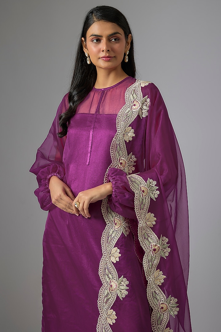 Purple Organza Kurta Set by Kriti Bapna at Pernia's Pop Up Shop