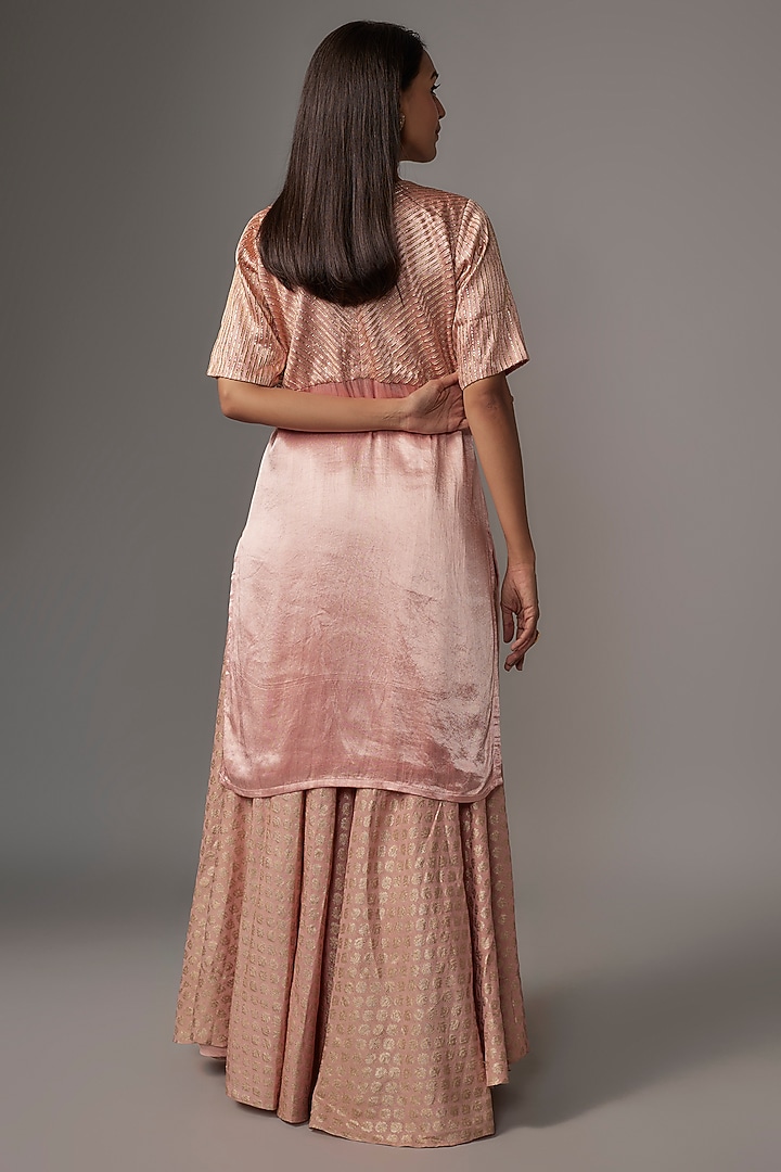 Pink Brocade Palazzo Pant Set by Kriti Bapna at Pernia's Pop Up Shop