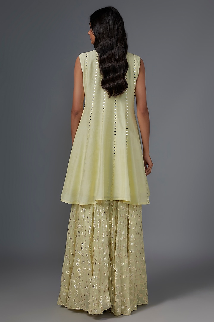 Yellow Brasso Flared Palazzo Pant Set by Kriti Bapna at Pernia's Pop Up Shop