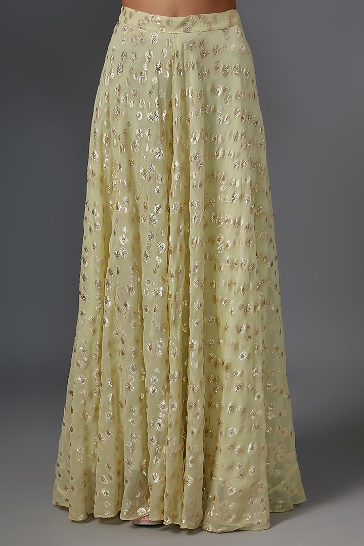 Yellow Brasso Flared Palazzo Pant Set by Kriti Bapna at Pernia's Pop Up Shop