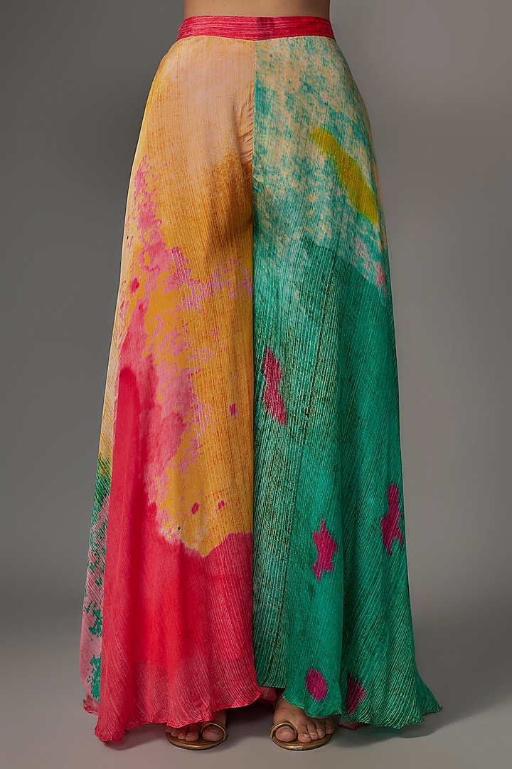 Multi-Colored Chinon Party Wear Sharara Set by Kriti Bapna at Pernia's Pop Up Shop