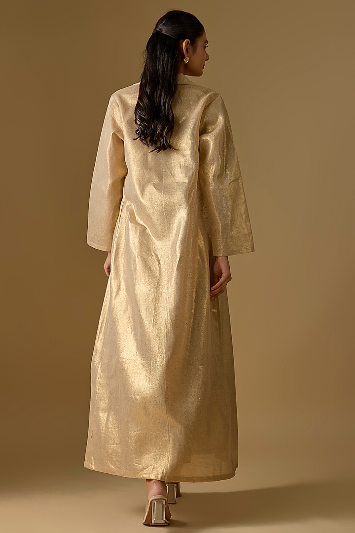 Gold Cotton Jute Jacket With Inner by Kriti Bapna at Pernia's Pop Up Shop