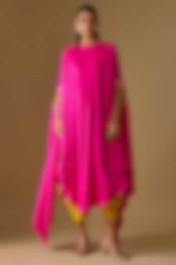 Pink Satin Silk Sleeveless Kurta Set by Kriti Bapna at Pernia's Pop Up Shop