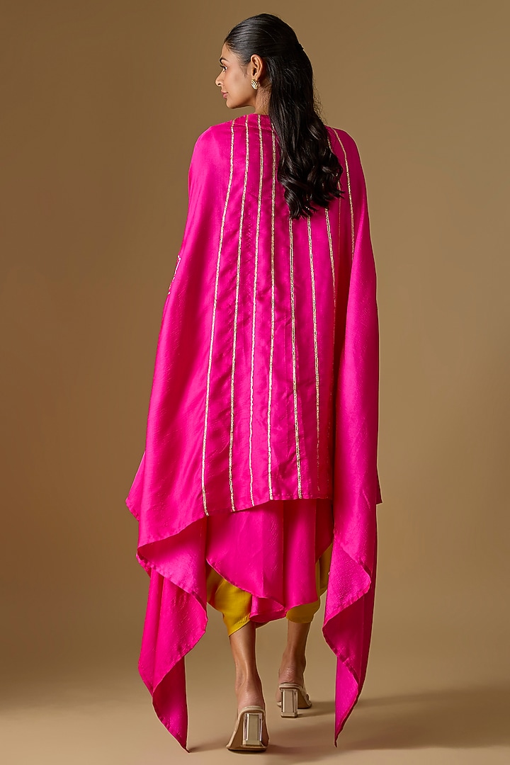 Pink Satin Silk Sleeveless Kurta Set by Kriti Bapna at Pernia's Pop Up Shop