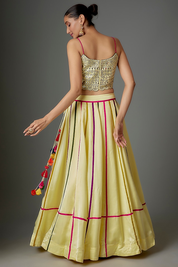 Yellow Silk Wedding Lehenga Set by Kriti Bapna at Pernia's Pop Up Shop