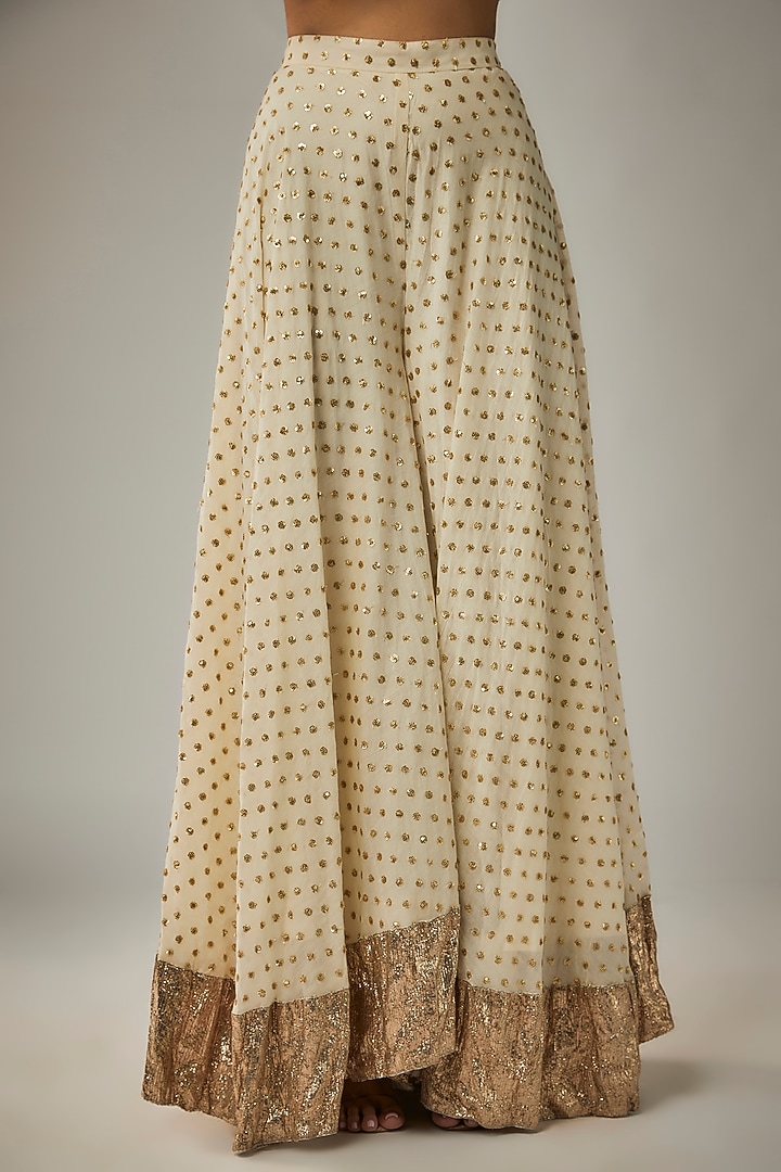 Ivory Chanderi Party Wear Sharara Set by Kriti Bapna at Pernia's Pop Up Shop