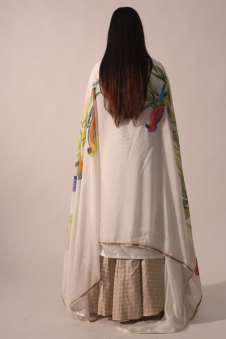 Ivory Dupion Kurta Set by Kriti Bapna at Pernia's Pop Up Shop