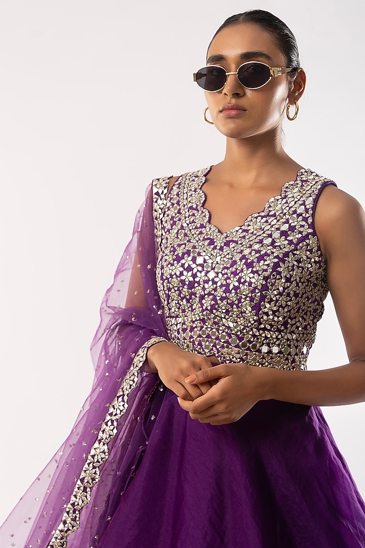 Purple Organza Skirt Set by Kriti Bapna at Pernia's Pop Up Shop
