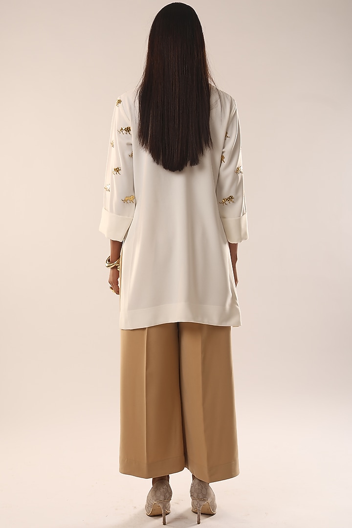 White Moss Crepe Co-Ord Set by Kriti Bapna at Pernia's Pop Up Shop
