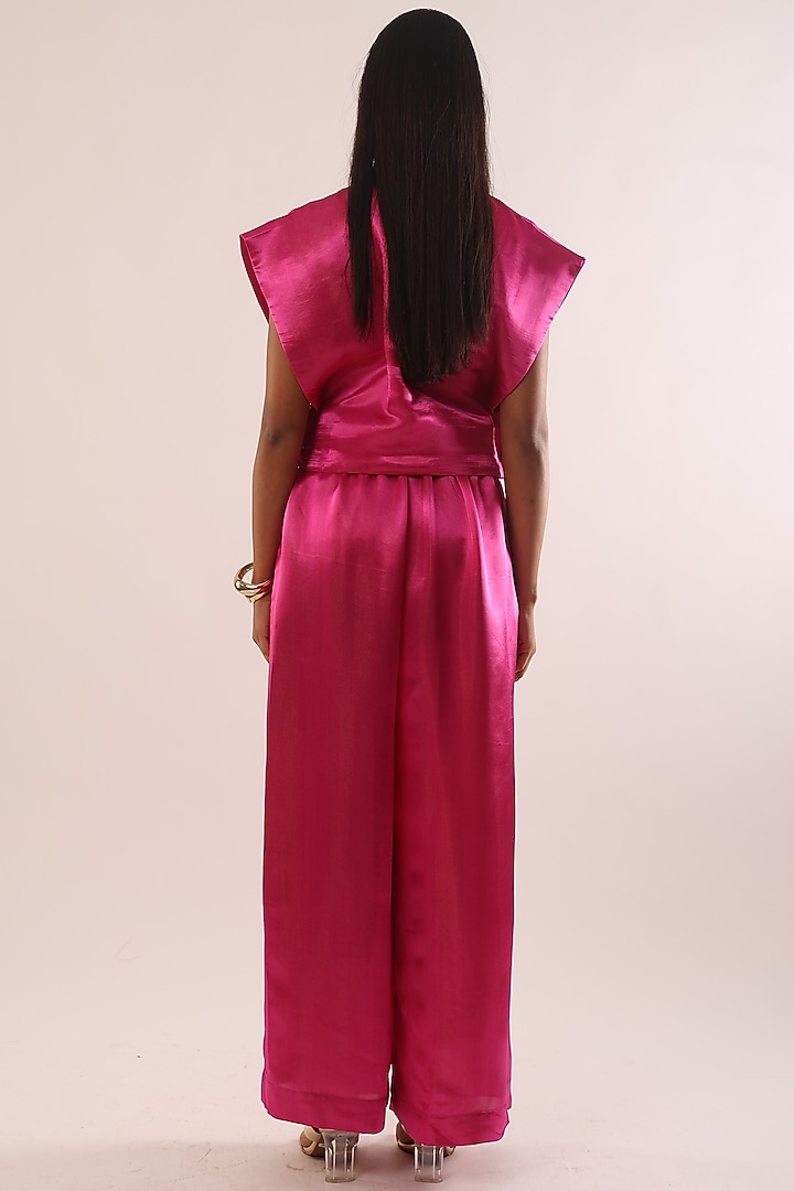 Pink Satin Silk Co-Ord Set by Kriti Bapna at Pernia's Pop Up Shop