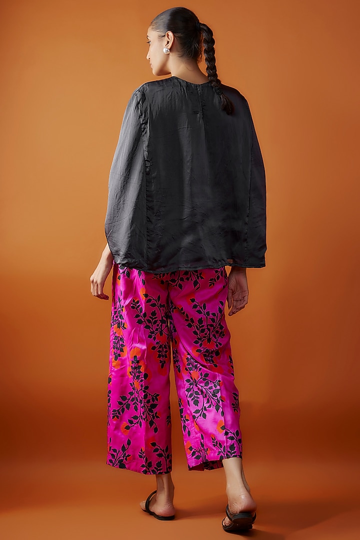 Pink Silk Floral Printed Pant Set by Kriti Bapna at Pernia's Pop Up Shop