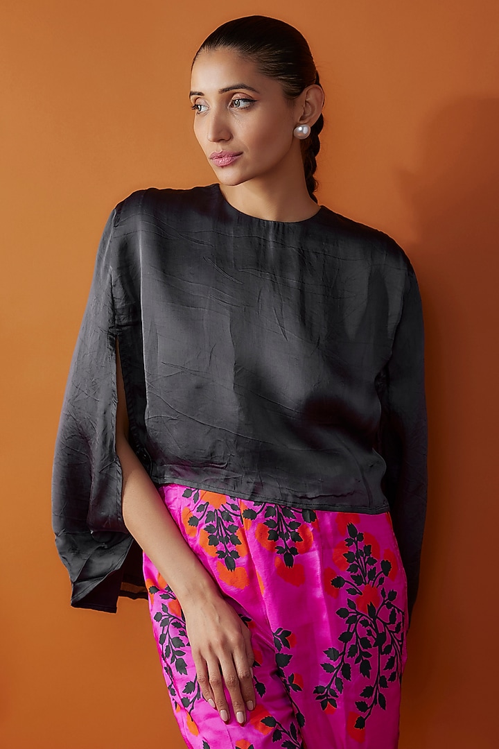 Pink Silk Floral Printed Pant Set by Kriti Bapna at Pernia's Pop Up Shop
