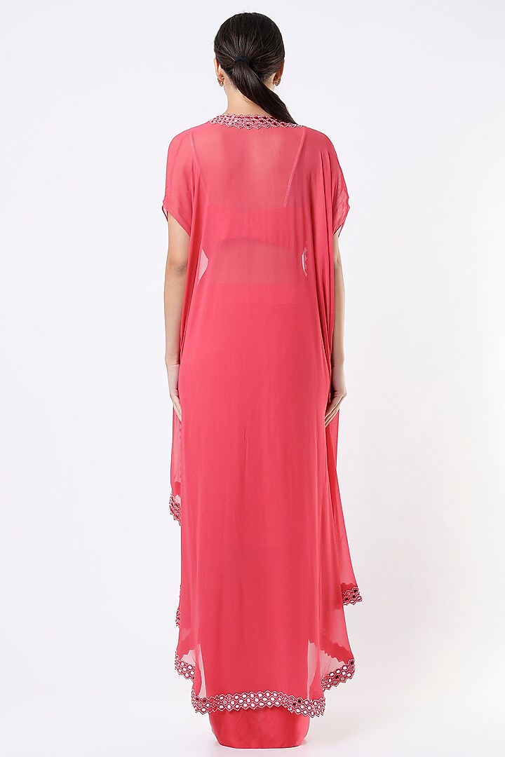 Bright Pink Embroidered Jacket Set by Kresha Lulla at Pernia's Pop Up Shop