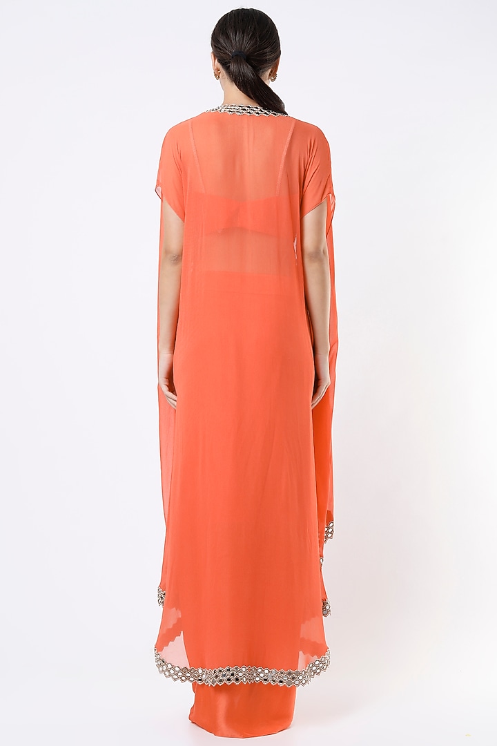 Orange Embroidered Jacket Set by Kresha Lulla at Pernia's Pop Up Shop