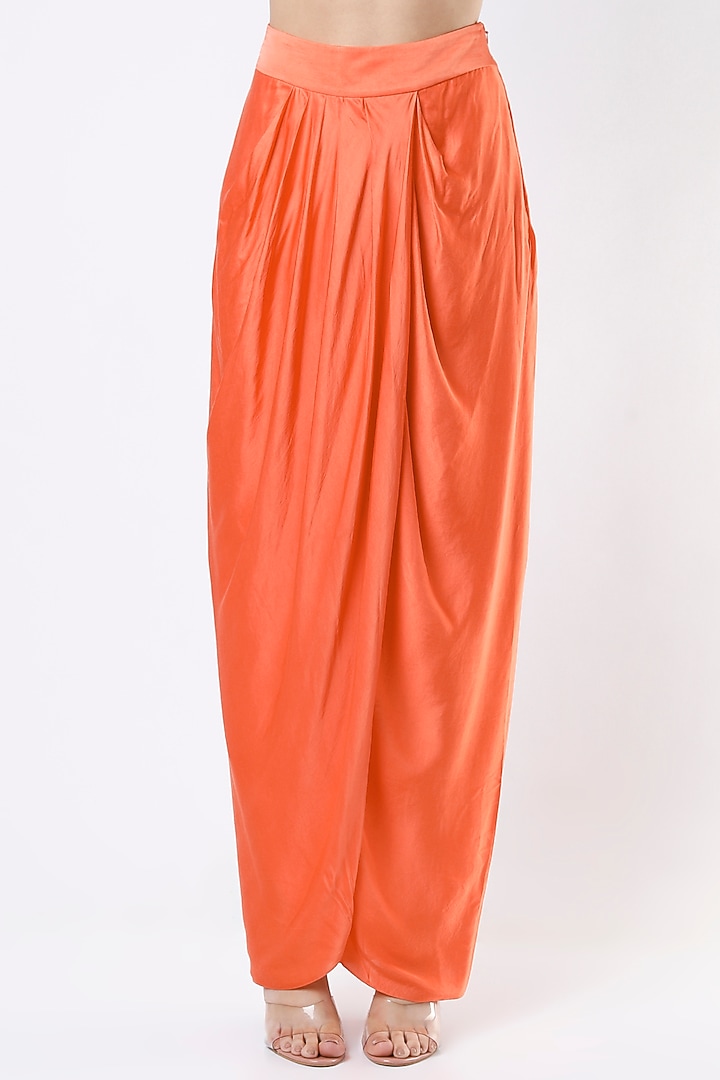 Orange Embroidered Jacket Set by Kresha Lulla at Pernia's Pop Up Shop