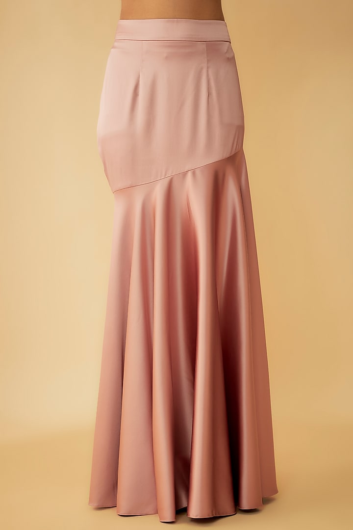 Rose Pink Satin Fish-Cut Wedding Lehenga Set by Kresha Lulla at Pernia's Pop Up Shop