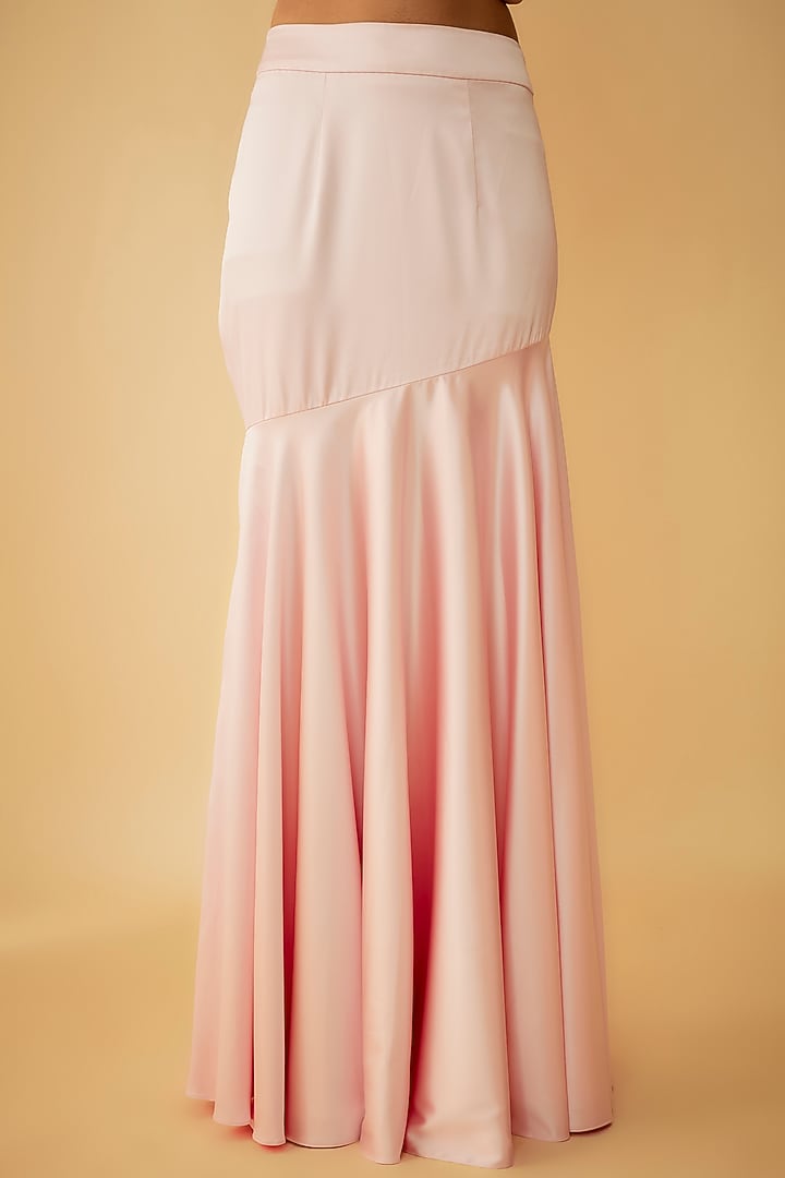 Blush Pink Satin Fish-Cut Wedding Lehenga Set by Kresha Lulla at Pernia's Pop Up Shop
