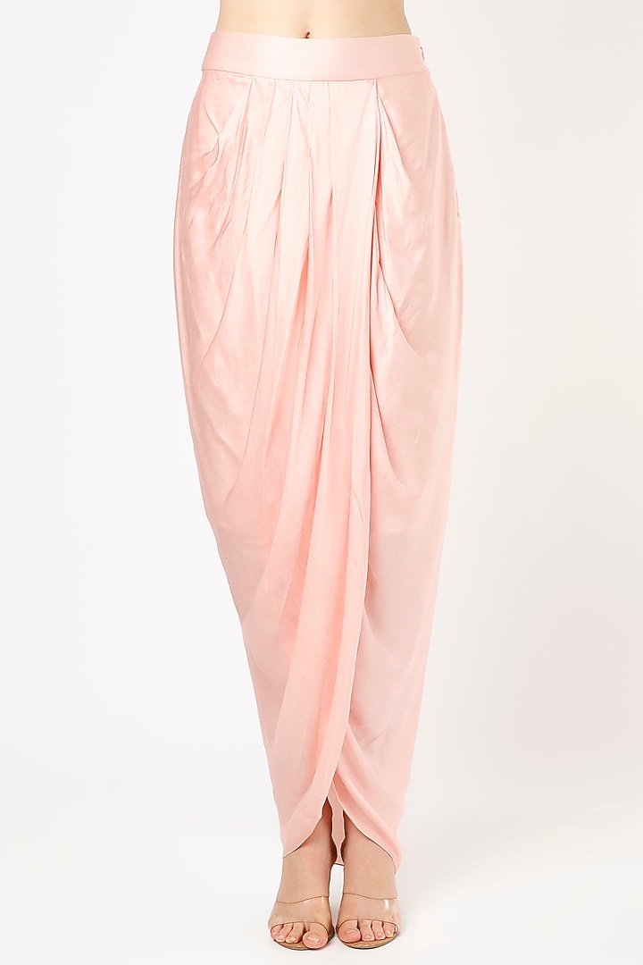 Peachy Pink Embroidered Cape Set by Kresha Lulla at Pernia's Pop Up Shop