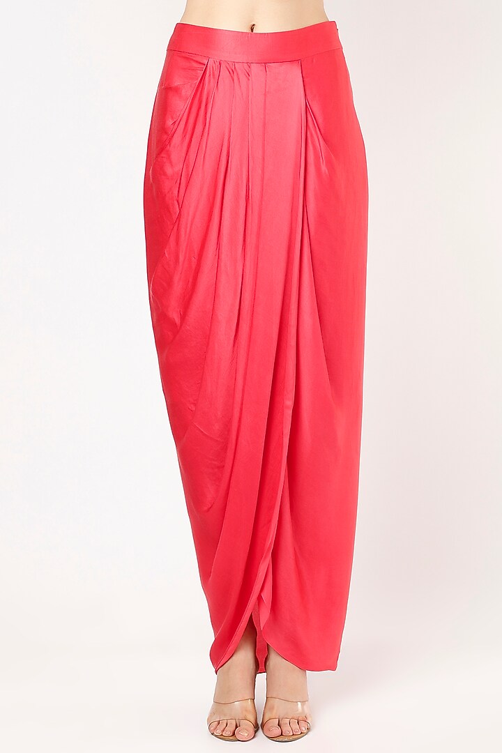 Bright Pink Embroidered Cape Set by Kresha Lulla at Pernia's Pop Up Shop