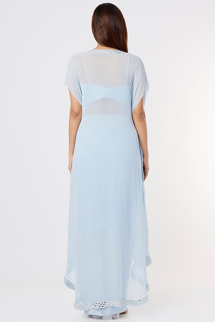 Powder Blue Georgette Dhoti Set by Kresha Lulla at Pernia's Pop Up Shop