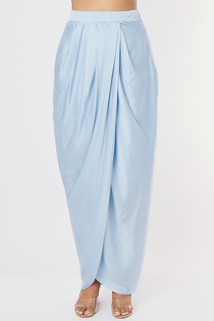 Powder Blue Georgette Dhoti Set by Kresha Lulla at Pernia's Pop Up Shop