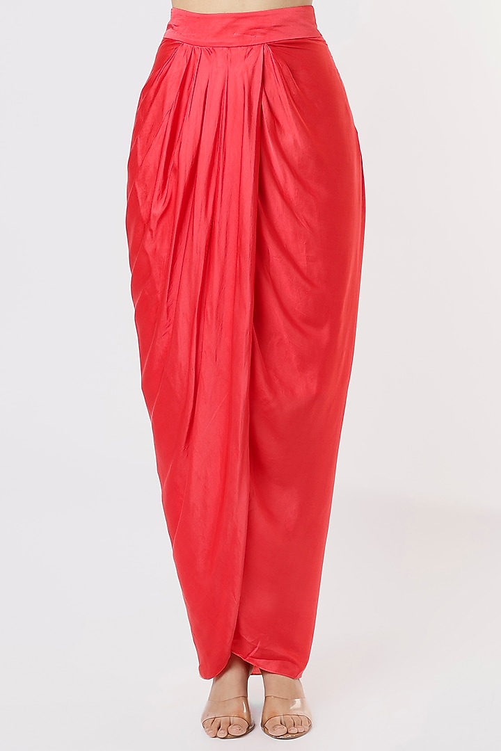 Bright Pink Embroidered Cape Set by Kresha Lulla at Pernia's Pop Up Shop