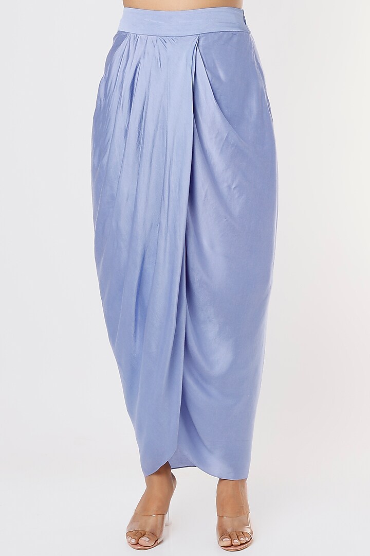Periwinkle Blue Embroidered Cape Set by Kresha Lulla at Pernia's Pop Up Shop
