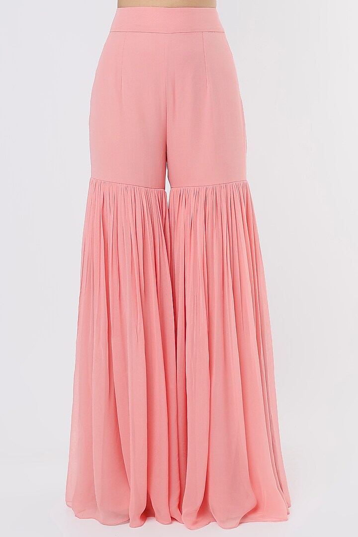 Bubblegum Pink Embroidered Cape Set by Kresha Lulla at Pernia's Pop Up Shop