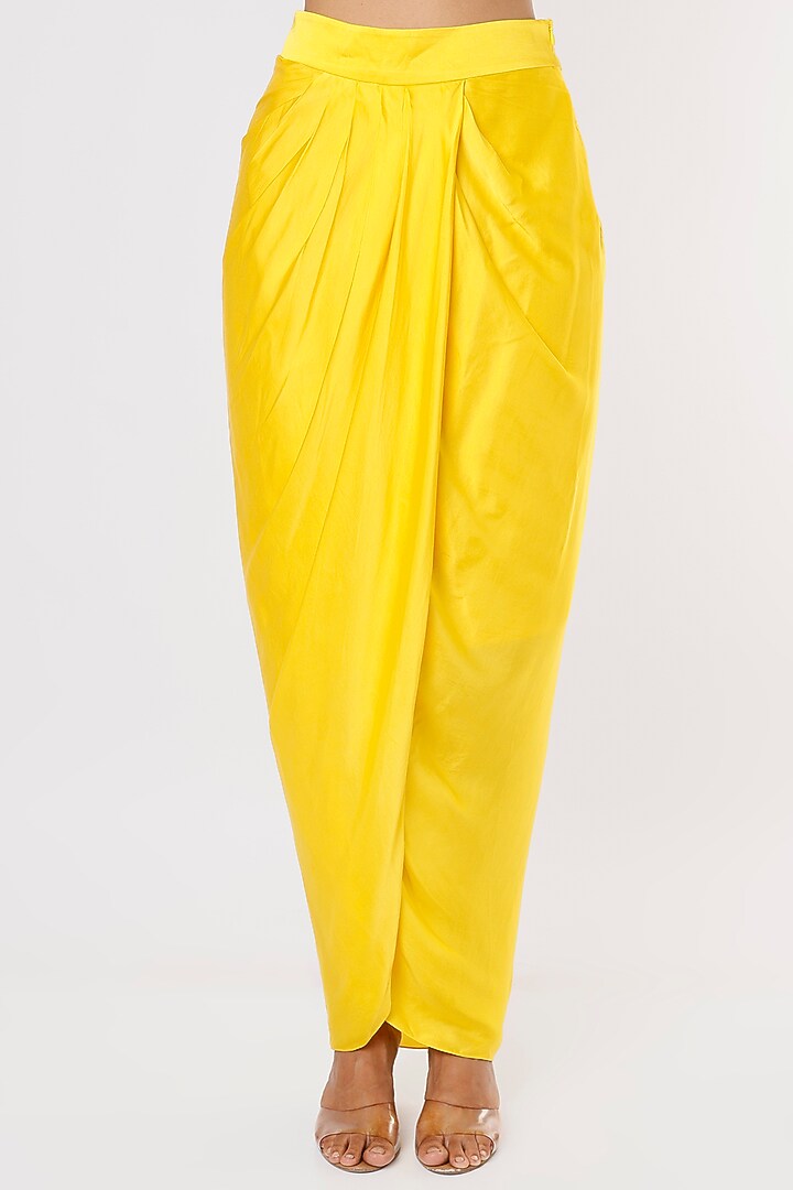 Yellow Georgette Dhoti Set by Kresha Lulla at Pernia's Pop Up Shop