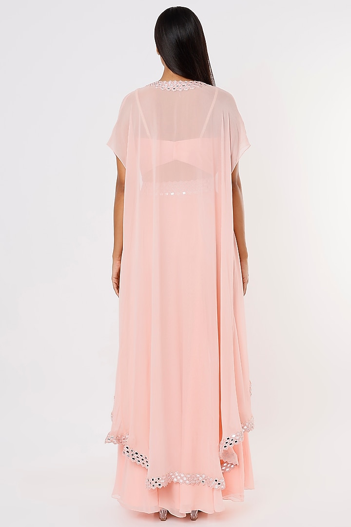 Pastel Pink Mirror Embroidered Wedding Lehenga Set by Kresha Lulla at Pernia's Pop Up Shop