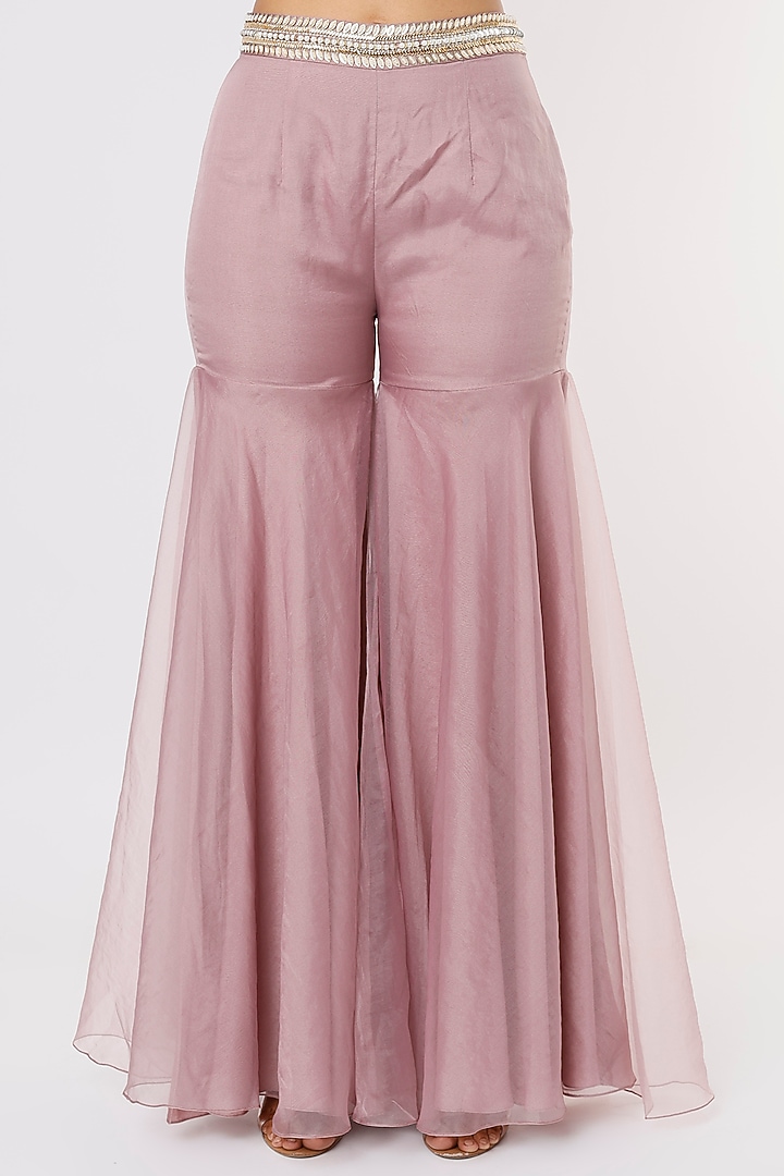 Mauve Embroidered Cape Set by Kresha Lulla at Pernia's Pop Up Shop