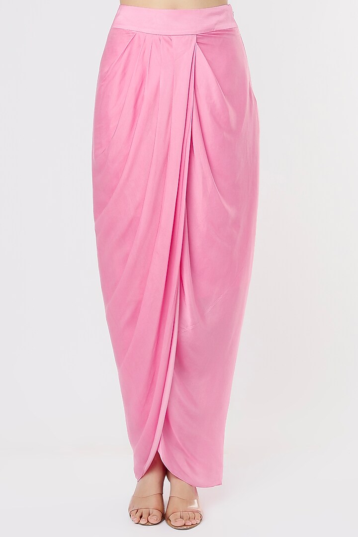 Pink Satin Cape Set by Kresha Lulla at Pernia's Pop Up Shop