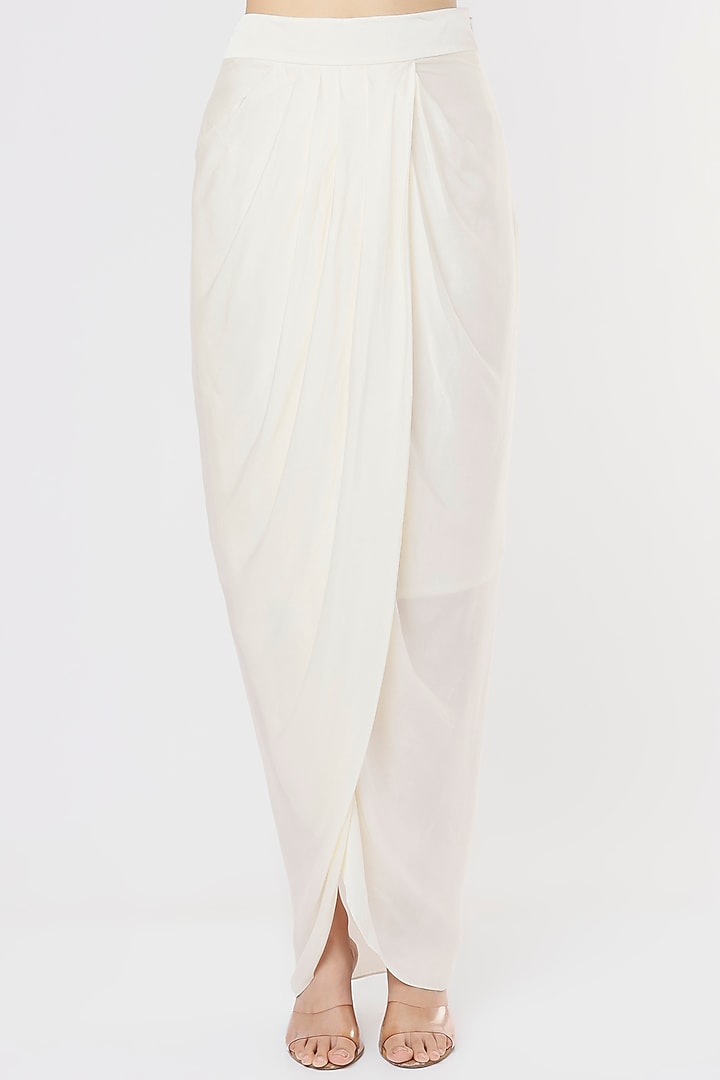 Ivory Silk Cape Set by Kresha Lulla at Pernia's Pop Up Shop