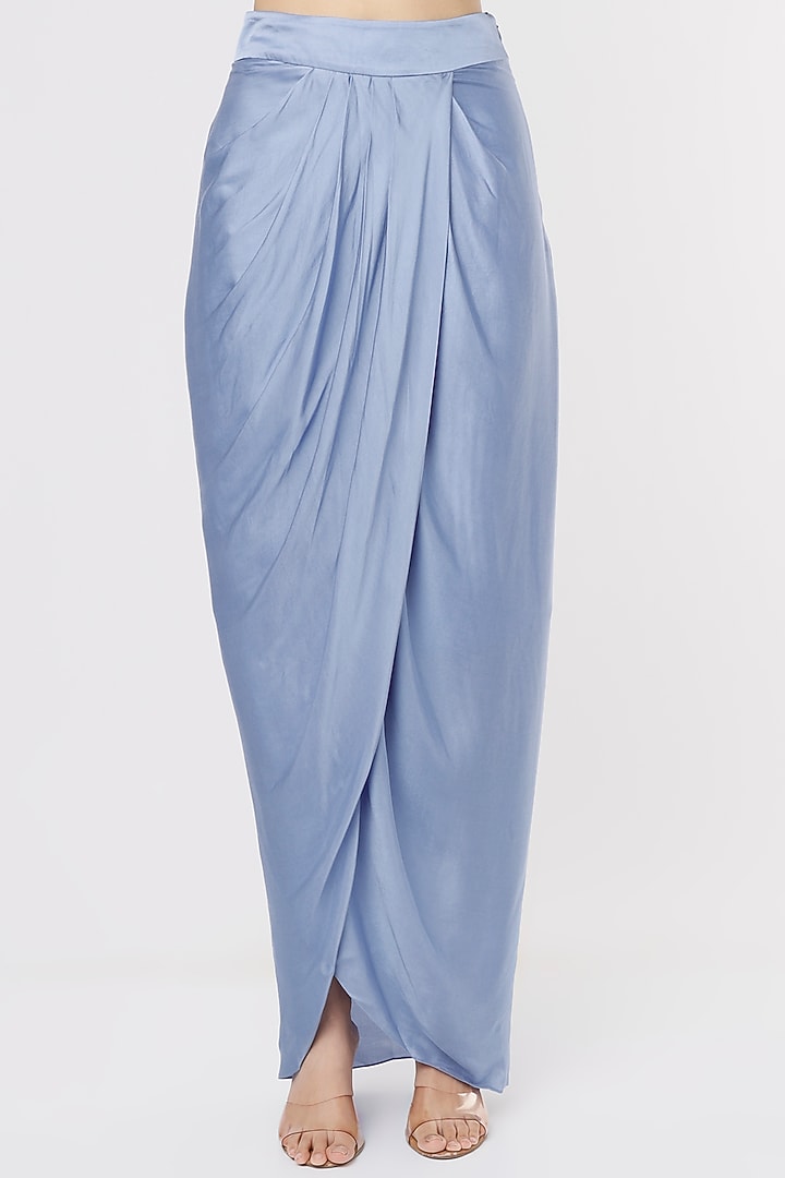 Periwinkle Blue Embroidered Cape Set by Kresha Lulla at Pernia's Pop Up Shop