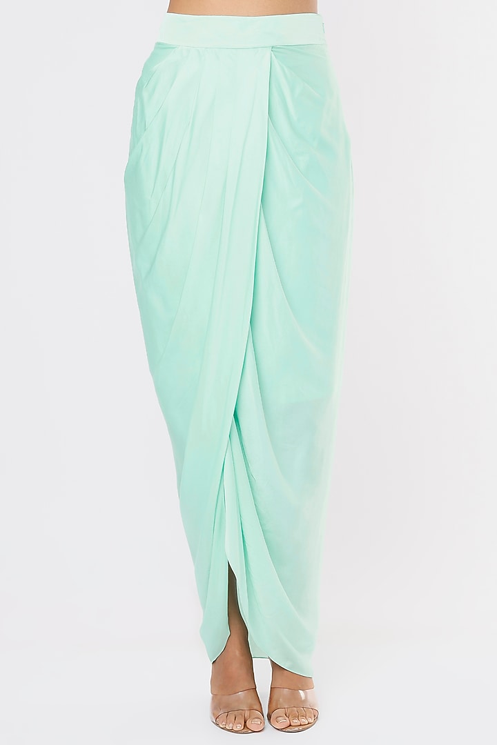 Aqua Embroidered Cape Set by Kresha Lulla at Pernia's Pop Up Shop