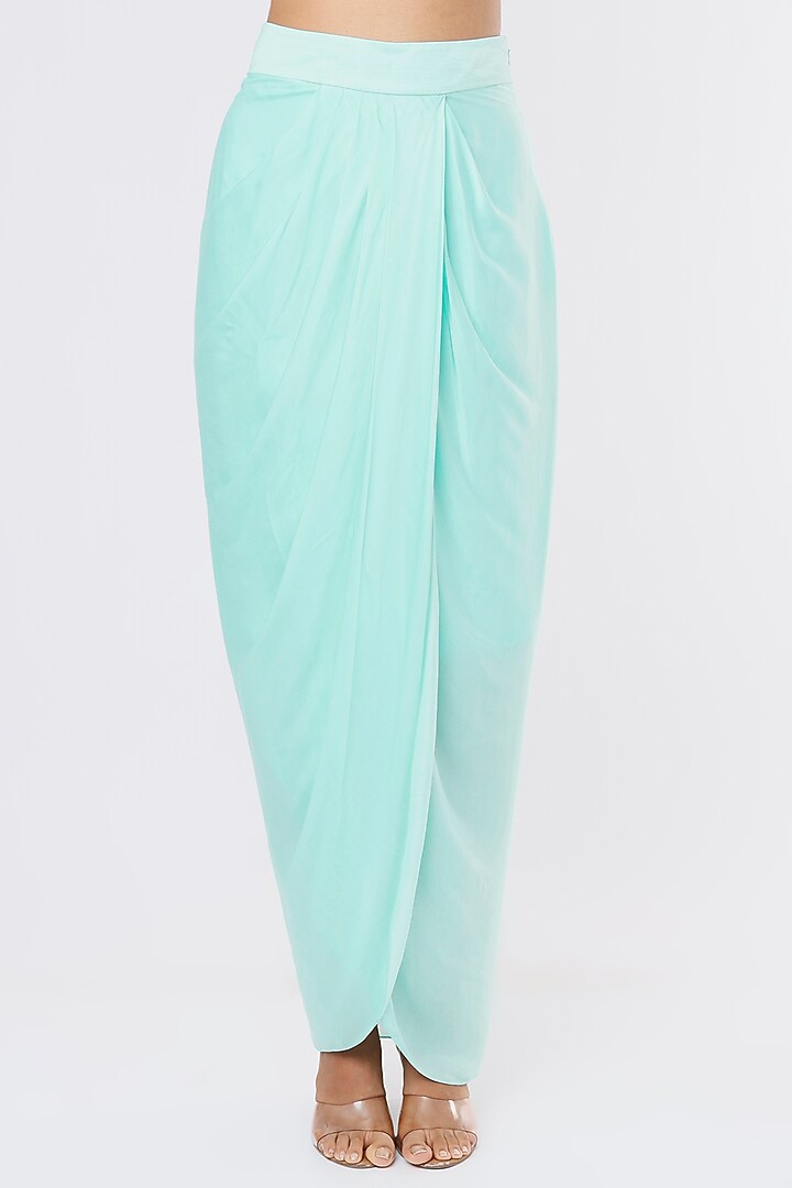 Powder Blue Embroidered Cape Set by Kresha Lulla at Pernia's Pop Up Shop