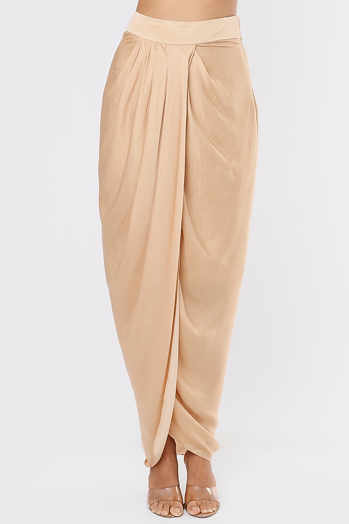 Beige Georgette Cape Set by Kresha Lulla at Pernia's Pop Up Shop