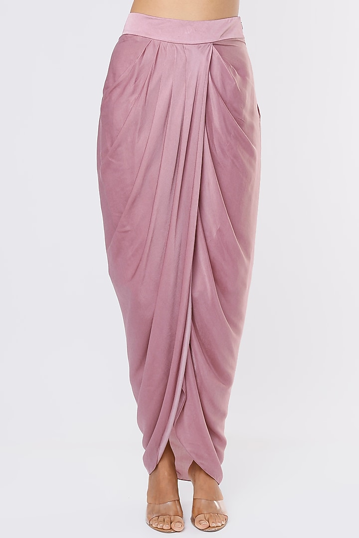 Mauve Georgette Cape Set by Kresha Lulla at Pernia's Pop Up Shop