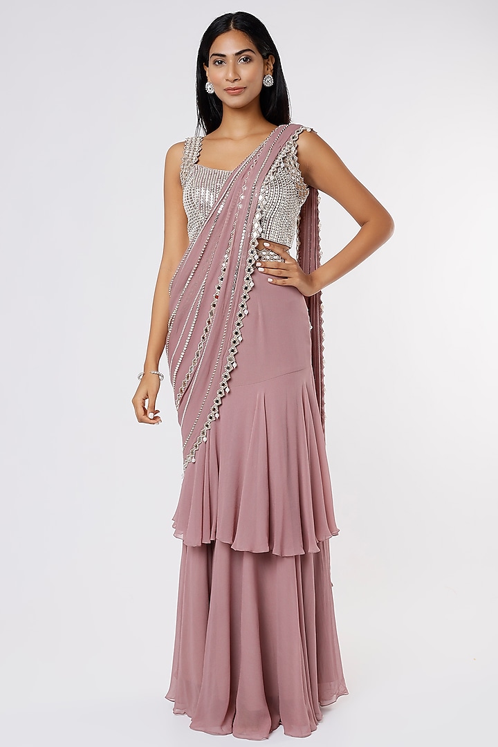 Mauve Shoulder Ruffle Set Mauve Shoulder Ruffle Set
